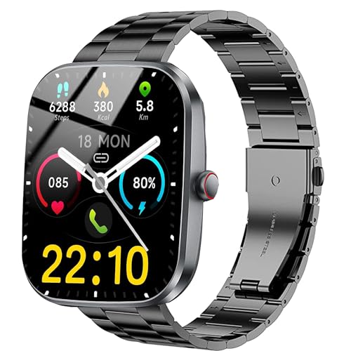 Lamshaw Compatible for Kuizil Smart Watch Band, Quick Release Stainless Steel Metal Replacement Straps Compatible with Kuizil T70 1.91