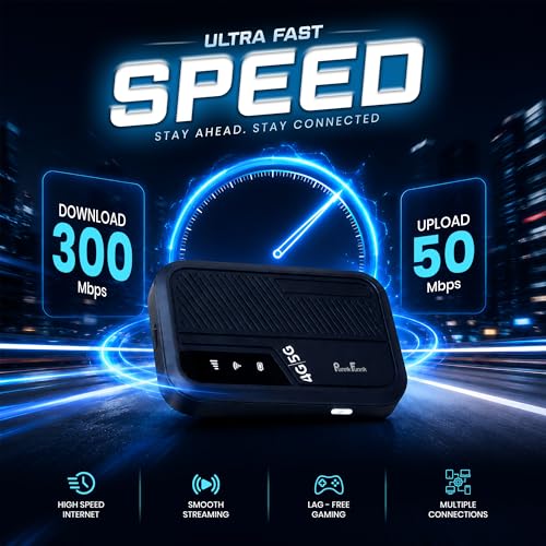 Image of PunnkFunnk 4G /5G LTE WiFi Dongle, SIM Card Slot with Up to 300Mbps WiFi Hotspot, Hotspot Device with All Sim Network Support, 3000Mah Battery, High-Speed Wireless Internet (Blue)