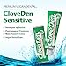 CloveDen Vegan Fluoride Toothpaste for Sensitive Teeth – Potassium Nitrate & Hydroxyapatite Enamel Support, Anti-Plaque Gum Care, Sensitivity Relief Formula, SLS-Free, Clove Mint, 3.52oz / 100g