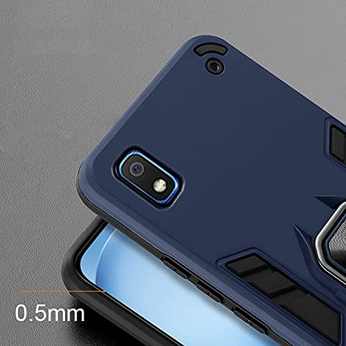 Image of Pikkme D5 Tough Armor Bumper Back Cover Case for Samsung Galaxy A10 |Ring Holder & Kickstand in-Built (Blue)