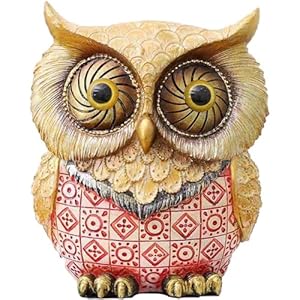Niedliche Deko Eule aus Kunstharz, Lustiger Eulenvogel, 7cm | Geschenk-Figuren