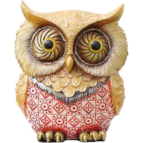 Owl Statue for Home Decor Accents Owl Figurine Decor for Shelf Bookshelf Living Room Bedroom Office Table Desk Mantle TV Stand Boho Decoration Modern Sculptures Animal Owls Gift for Bird Lover