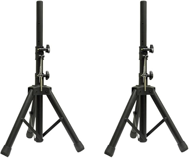 NJS 2 x Short Adjustable Black Speaker Stand 60KG