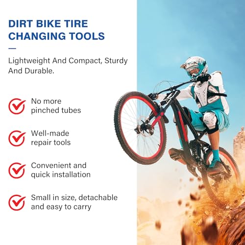Image of Dirt Bike Tire Changing Tools for 16 inch to 21 inch Wheels Enduro and Motocross Compact Dirt Bike Tire Changer Quick Easy Mount 15mm to 25 mm Axles(Partial Tools)