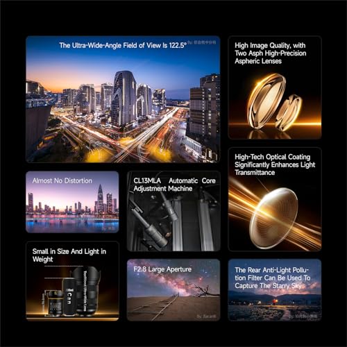 Image of Brightin Star 12mm F2.8 MF Lens for Sony E Mount, Full Frame 122.5 Ultra Wide Angle Manual Focus Prime Mirrorless Camera Lens for A7 III A7R IV A7C A7S III A1 A7 IV A6600 ZV-E10 ZV-1 A9 II