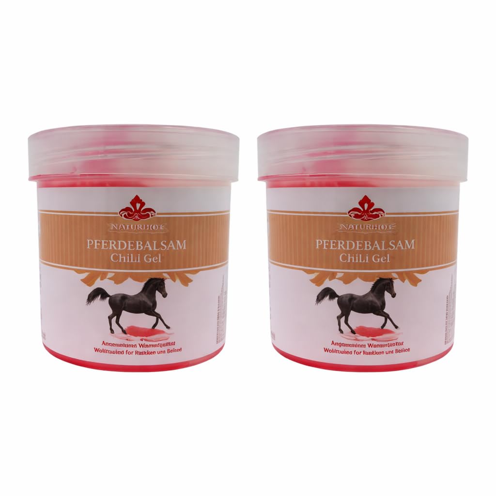 Bálsamo de Caballo Naturhof Gel 2 x 250 ml – Gel Térmico con Chili y Extractos Botánicos para Dolor Muscular y Articular – Absorción Rápida, Efecto Calor y Frescor – Uso Diario