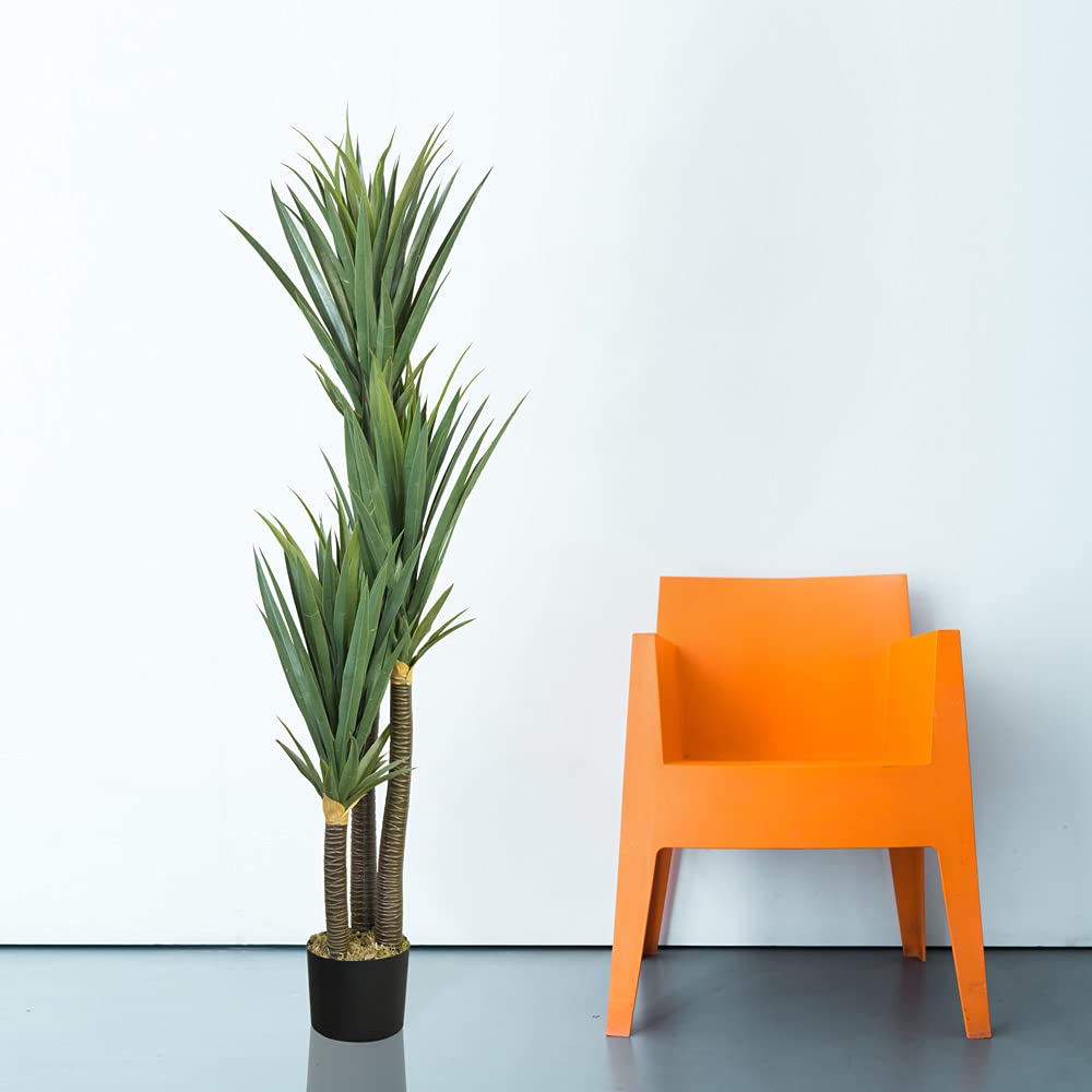 Decovego Yucca Pianta Artificiale Plastica 150 cm Abitacolo, Selezione pianta di Yucca:Pianta di Yucca Modello 2