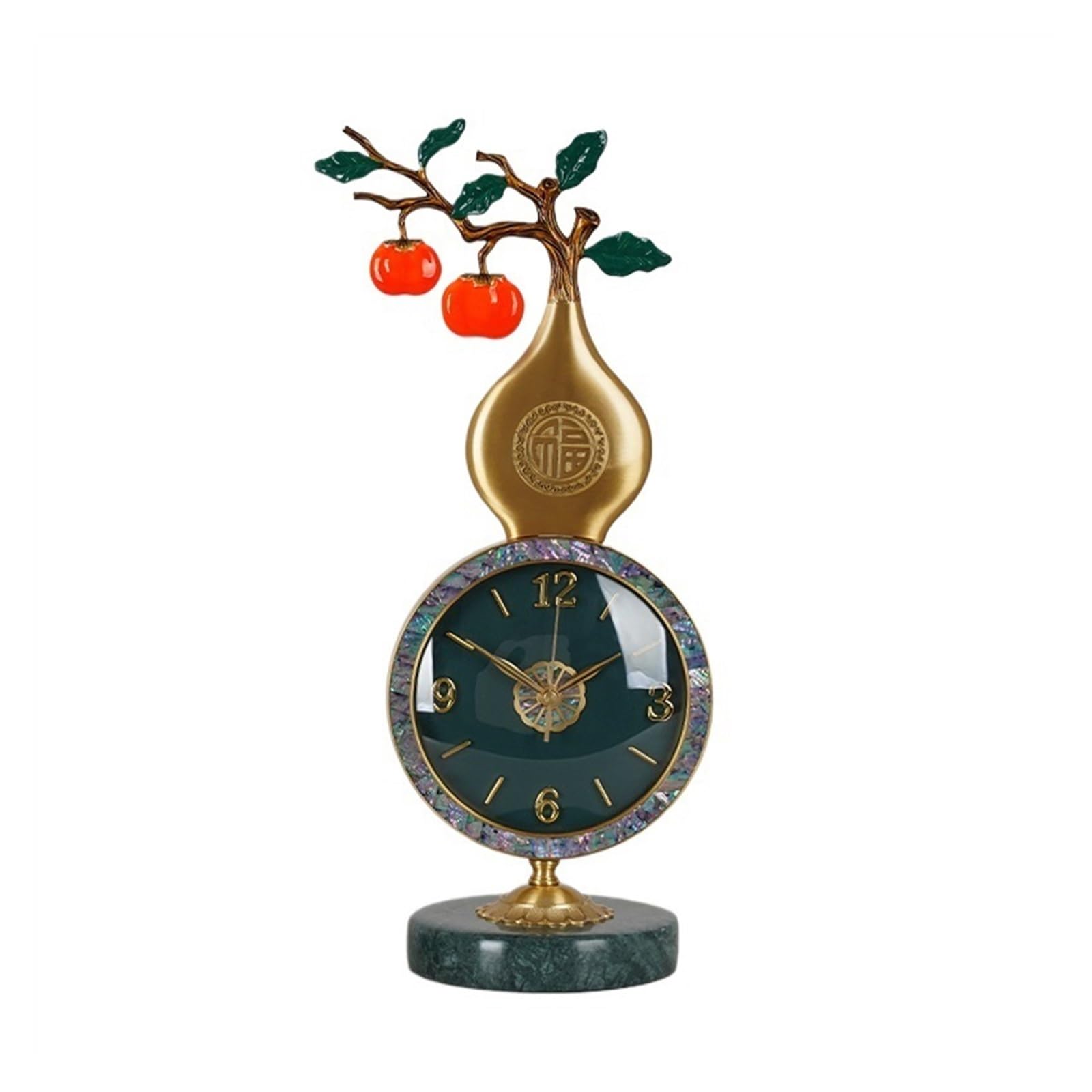 Reloj de mesa retro de latón con lente de vidrio HD para decorar salones elegantes 1