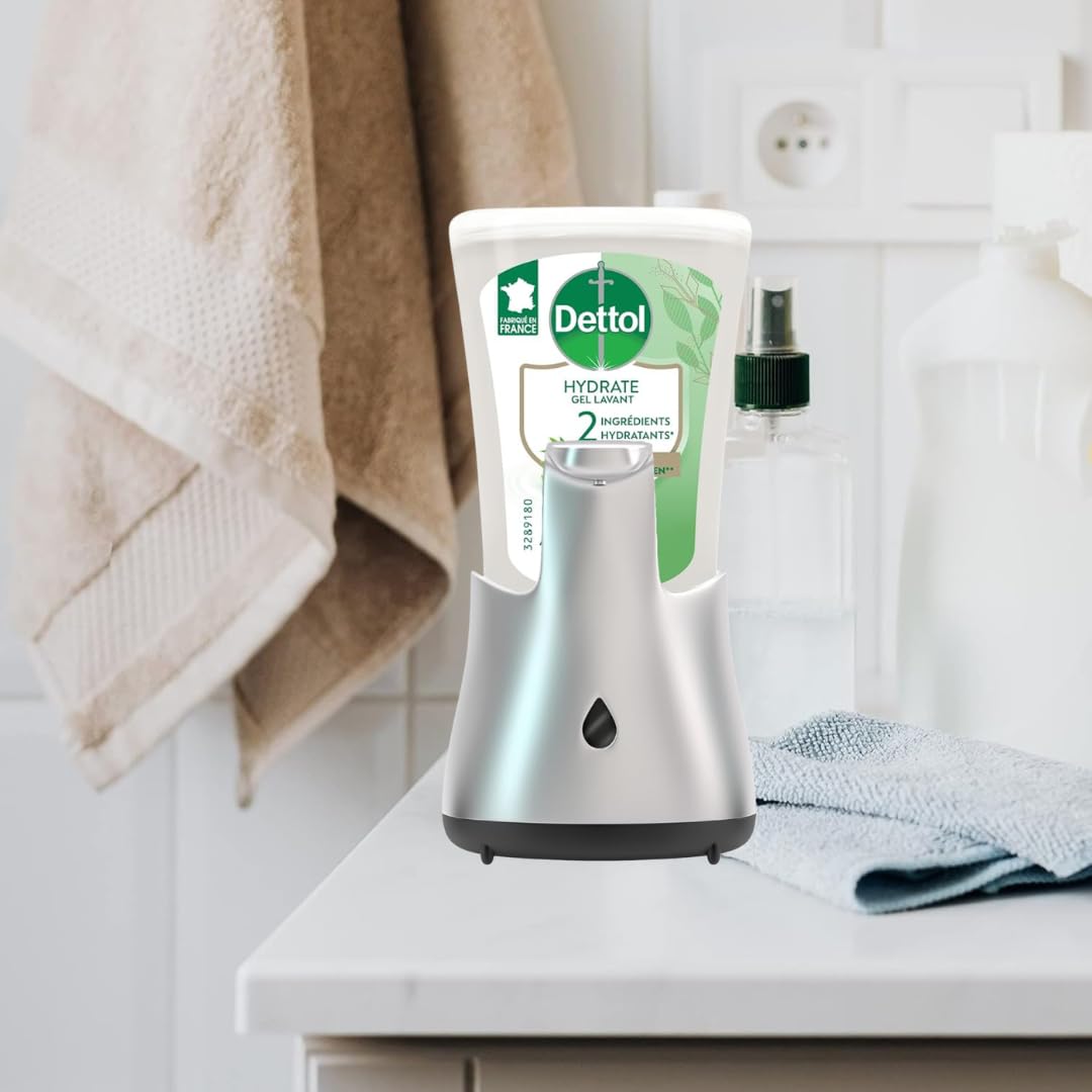 DETTOL Lot de 2 No Touch kit - Distributeur Automatique et Gel Lavant Mains Aloe Vera