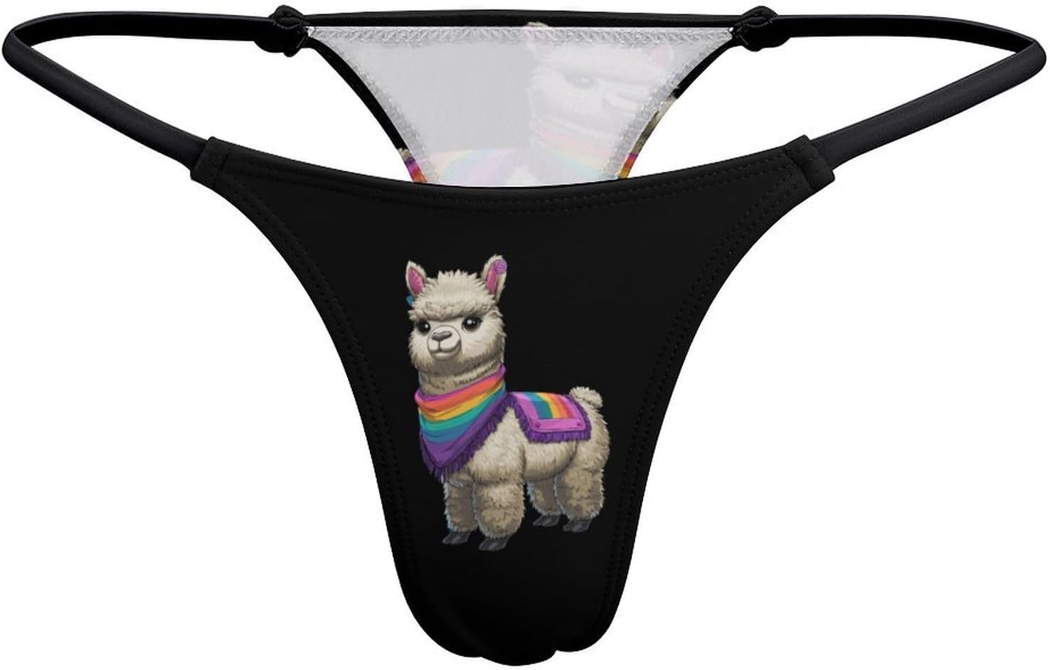 Cute Alpaca Thongs for Women Underwear G-String Panties | Breathable,Low Rise Panties,T-back,Sexy,Briefs,No Show Thongs