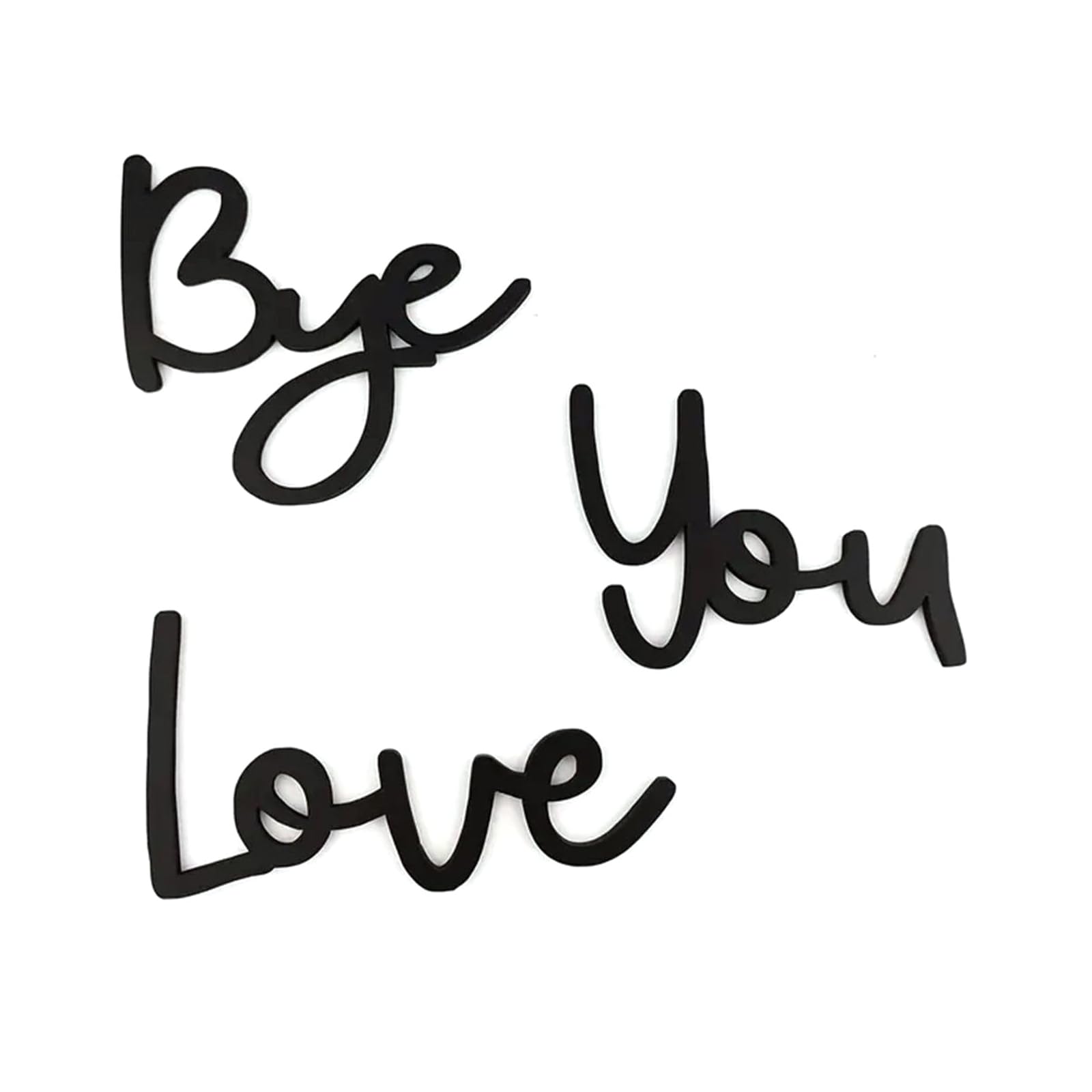 carotoe Modern Love You Bye Wood Sign Set Black Home Decors Expressing Love Warmth and Affection Plaques for Family and Friend Black Wood Sign