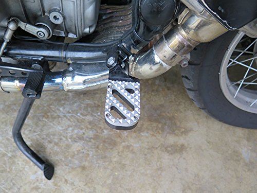 Knight Design Lowered Wide Foot Peg Pair For Suzuki Dr-Z400S And Dr-Z400Sm Models, 1-1/2 Inch Lower Than Stock, Black Base With Hunter Tread #TOP3