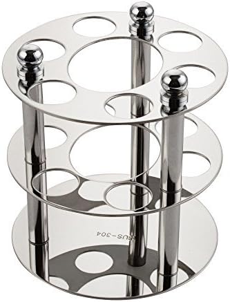 Toothbrush Toothpaste Holder Stand, Aomasi SUS304 Stainless Steel Safety Round Razors Combs Holder Organizer for Big Family Bathroom Countertop, Chrome