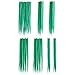 SWACC 7 Pcs Full Head Party Highlights Clip on in Hair Extensions For Women Colored Hair Streak Synthetic Hairpieces (22-Inch Straight, Green)