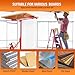 Ruesleag Drywall Lift 11FT Adjustable Rolling Lifter Panel Sheetrock Lift Drywall Lift for Ceiling Lockable Construction Tools, Adjustable Telescopic Arm 152LBS Panel Hoist Jack Lifter,Red