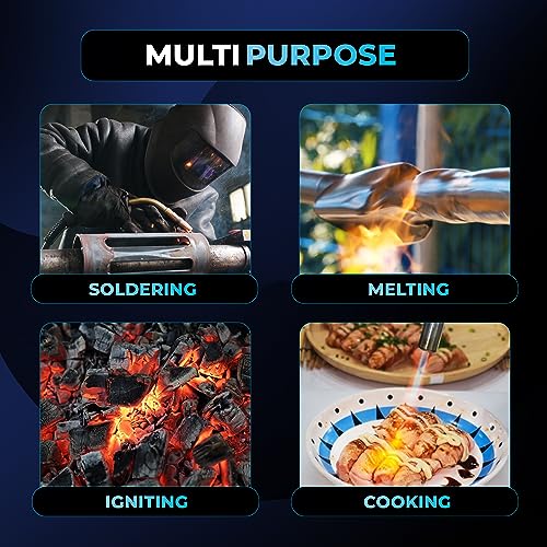 Maçarico Turbo Hand Torch com Acendimento Automático JH-6ST gás MAPP, MAP/PRO 1800ºC controle de cha