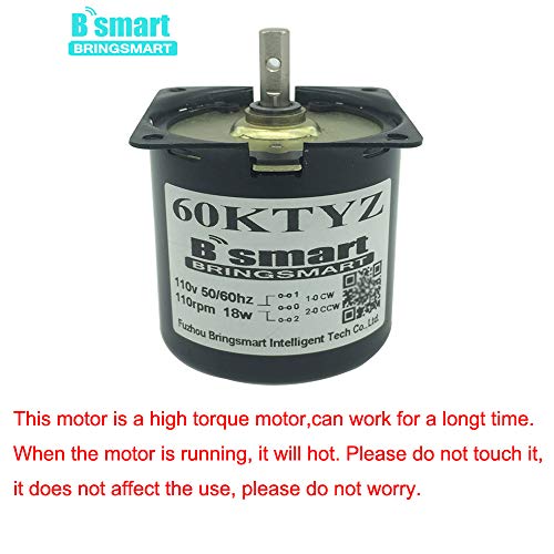 image for Bringsmart 60ktyz 2.5rpm 110V AC Motor Low Speed Mini Gearbox Electric
