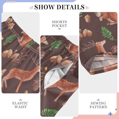 ZZXXB Squirrel Deer Boys Long Pants Soft Trousers Elastic Waist Kids Lounge Bottoms with Pockets S-XL4