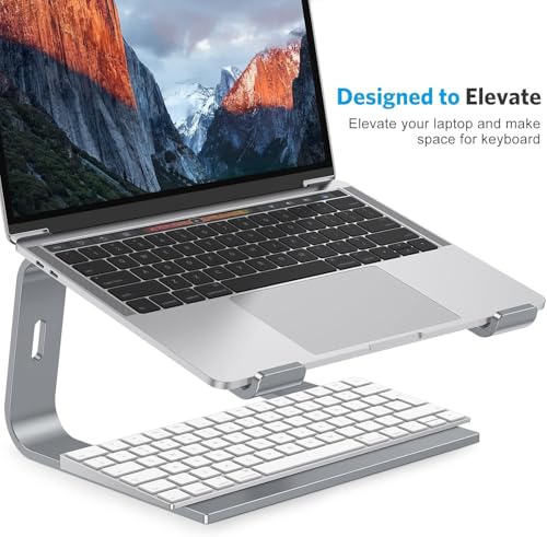image for OMOTON Laptop Stand for Desk, Detachable Laptop Riser, Aluminum Laptop