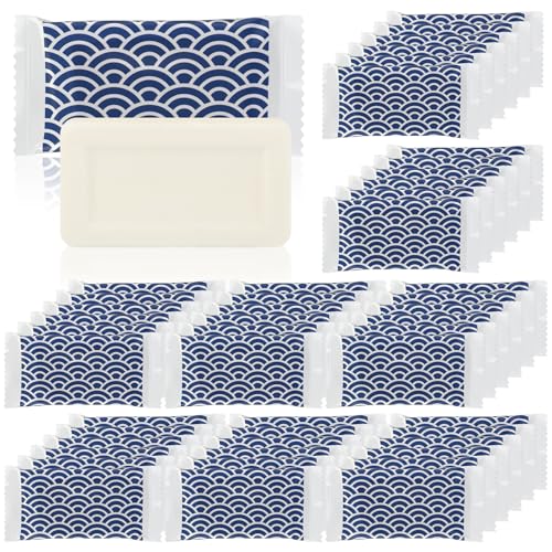Image of Kacctyen 200 Pcs 0.35 oz Mini Hotel Soap Bars Bulk Individually Wrapped Hand Soap Bars Travel Size Toiletries for Hospitality Guest Holiday (Wave)