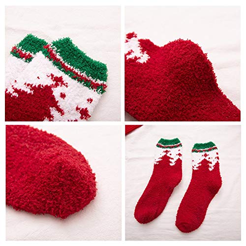 Gellwhu FRSK-JS-1228-322 Christmas Fuzzy Socks For Women Girls Gifts Cute Fun Cozy Fluffy Winter Warm Slipper Xmas Holiday Socks thumb #3