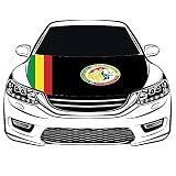  There is no brand Senegal Equipo Nacional Cubierta para capó de coche, 100% poliéster, tejido elástico de motor se puede lavar, banderas de banner de capó de coche