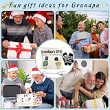 Geefuun Grandpa Fathens Day Gifts:18"x 18" 2-Pocket Grandpa's Pillow Covers & Best Granpa Ever Engraved Spoon & Socks, Father's Birthday Gift for Grandfather Papa (No Fillers)