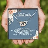 Personalized Necklace Gift - Forever Love Necklace, To My Future Daughter-In-Law Interlocking Hearts Necklace, Bonus Daughter Gift, Future Daughter-In-Law, Daughter By Heart Present