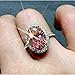 925 Sterling Silver Shiny Full Diamond Ring Pink Zircon Fashion Exquisite Oval Pink Promise Ring CZ Diamond Multi Row Ring Eternal Engagement Wedding Ring Jewelry-Making-Patterns
