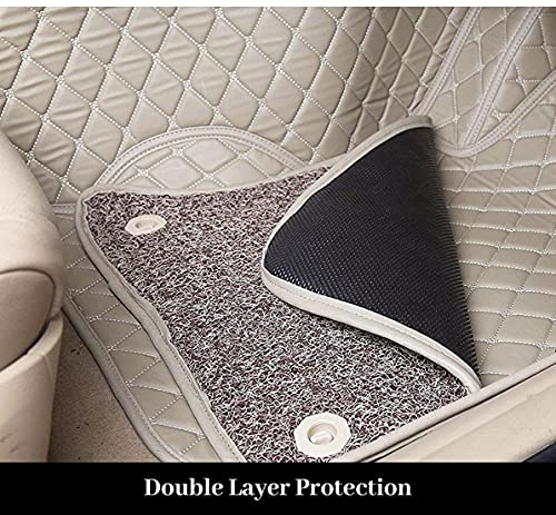 Image of Auto Hub Premium 7D car mat Hyundai Elite i20 (Model: 2015-Till Date), Luxury Double-Stich 7d Car Floor Mat Complete Set, 100% Waterproof and Washable, Color : Beige