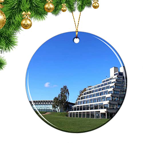 England Northwich Christmas Ornaments UK England Norwich Sainsbury Centre for Visual Arts Ornaments Christmas Tree Pendant Decorative Ceramic Sheet Souvenir Travel Gift