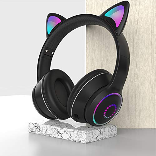 POHOVE Wireless Bluetooth Cat Ear Headphones with 3 Colours LED Dazzle Light On-Ear Stereo Headset, Foldable and… - Image 5