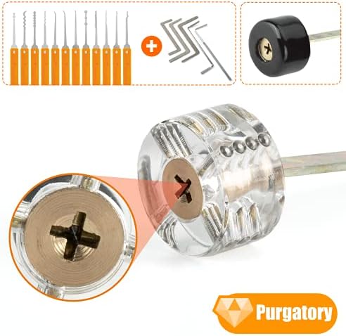 Eventronic Lock Picking Set, 38-Piece Lock Pick Set with 4 Transparent Training Locks and Manual and Zip Case for Lockpicking, Extractor Tool for Beginner and Locksmith Training(Orange)