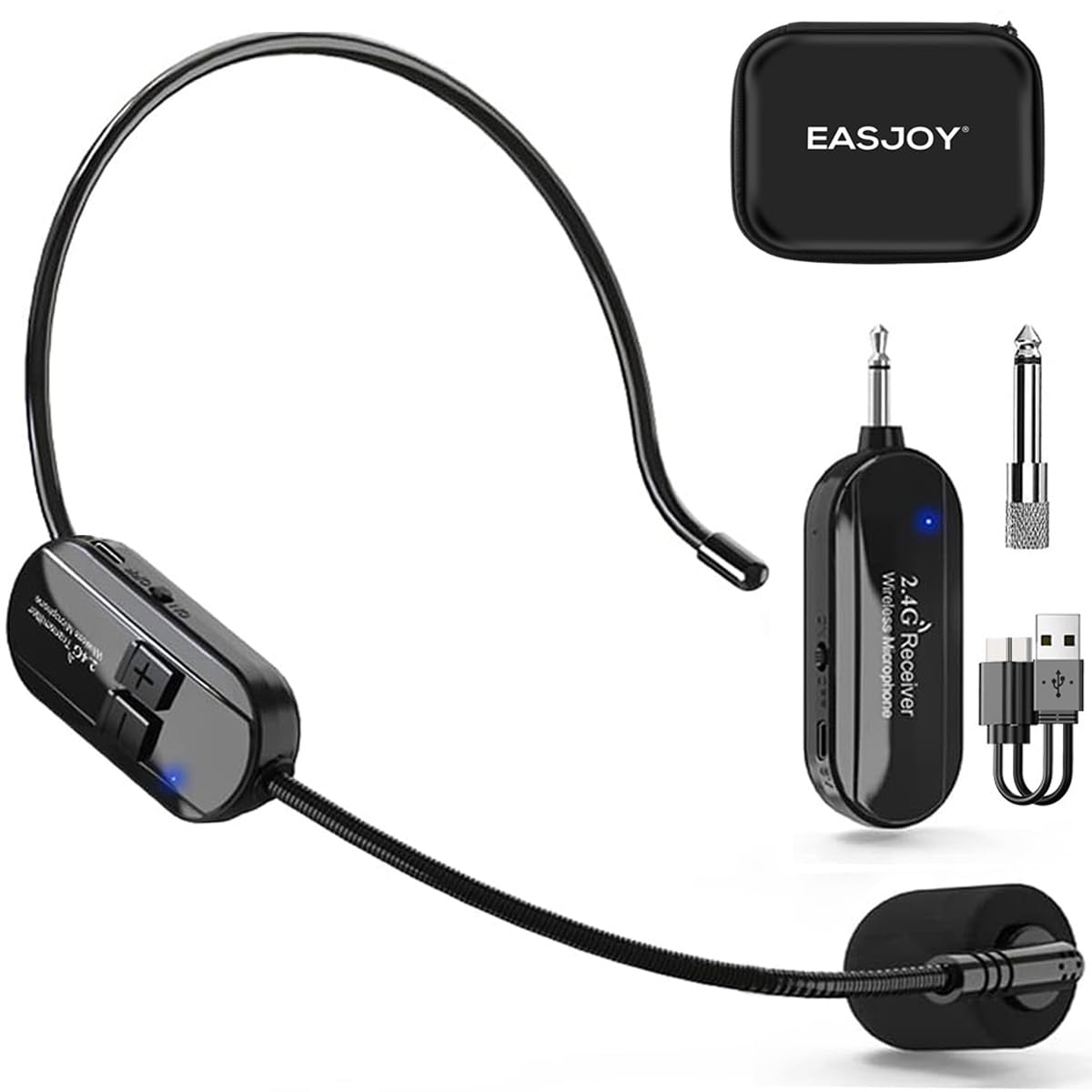 Amazon.com: EASJOY Wireless Microphone Headset 2.4G Wireless Mic