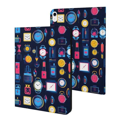 Housse pour iPad Air 11" 2025 et iPad 10 10.9" motif horloge vintage avec support de protection