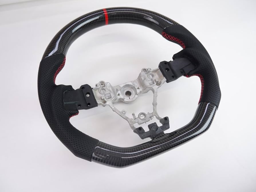 スバル　 ステアリングホイール 赤ステッチ スバル車専用 オールレザーステアリング D型ガングリップ形状