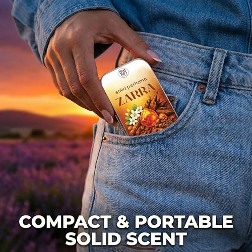 Image of Dr.Mashur Solid Perfume Zarra | Alcohol Free Wax Perfume Balm, Long Lasting Pocket Fragrance Tin 12g, Non Greasy Smooth Glide, Travel Friendly | Office Wear | Date Night