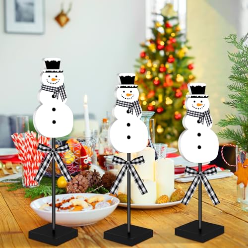 Geetery-3-Pcs-Winter-Snowman-Table-Decor-Winter-Snowman-Centerpieces-for-Tables-Snowman-Wooden-Sign-Winter-Block-Standing-Tabletop-Decoration-for-Home-Kitchen-HolidayClassic Geetery 3 Pcs Winter Snowman Table Decor Winter Snowman Centerpieces for Tables Snowman Wooden Sign Winter Block Standing Tabletop Decoration for Home Kitchen HolidayClassic