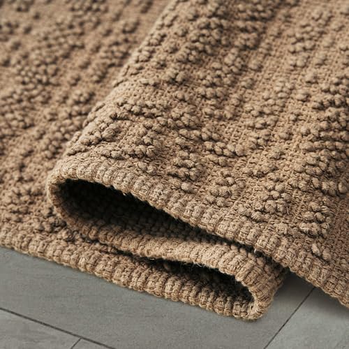 French Connection Nellore Bath Rugs, Woven and Beaded Bath Mats, Durable and Thick Bath Mats for Bathroom and Shower Rugs, 24" x 64", Taupe by French Connection - Used condition - Image 3