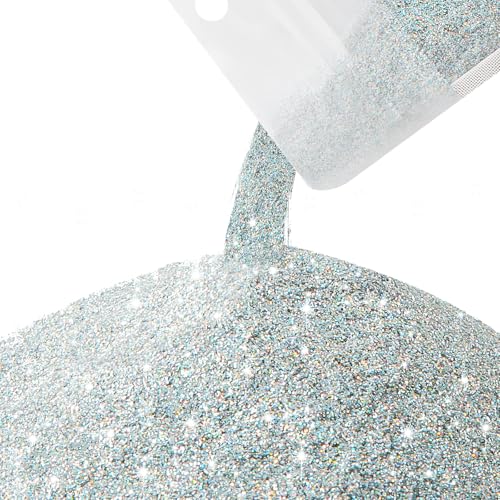 Gilprop 7oz / 200g Glitter Paint Additive Glitter for Painting Walls Silver Holographic for Painting