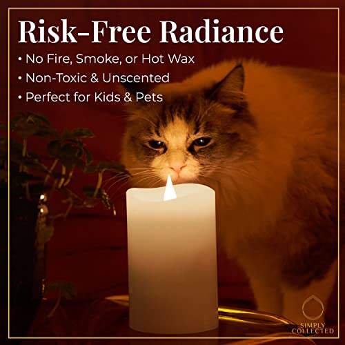 image for Simply Collected Flickering Flameless Candles Battery Operated with Ti