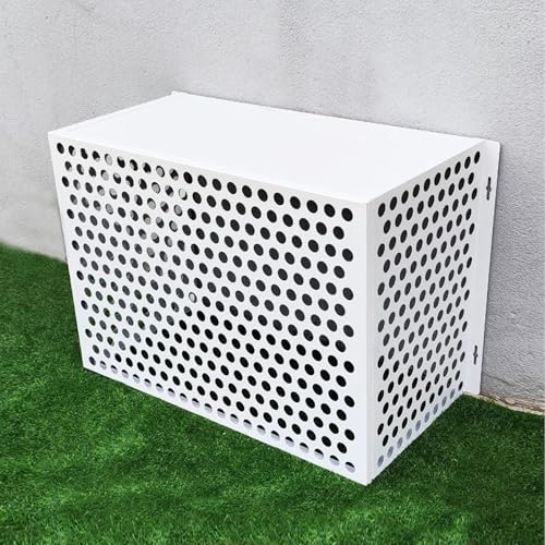 Valla para aire acondicionado exterior y ocultador de metal para cubos de basura de jardín
