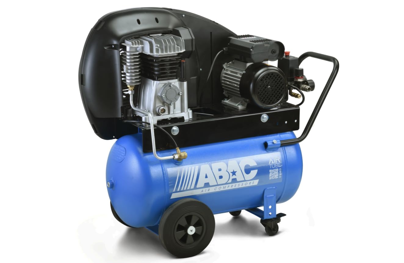 ABAC Compresor de aire A29B 50 CM2 EXP, lubricado con aceite, presión máxima 10 bar, potencia 2 CV, 50 litros