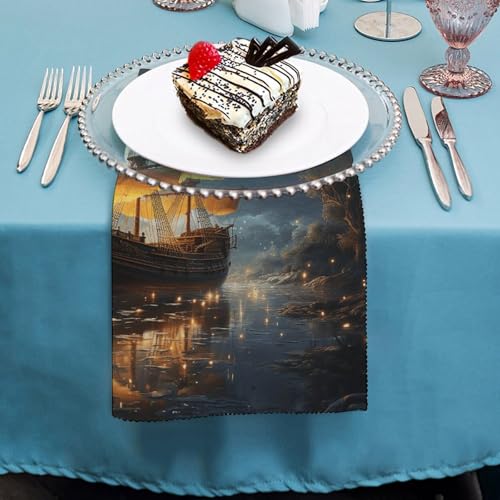Servilletas de tela reutilizables con estampado Ship and Stars miniatura 4