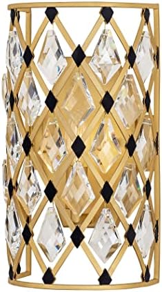 Varaluz Windsor 1-Lt Crystal Sconce - French Gold/Matte Black