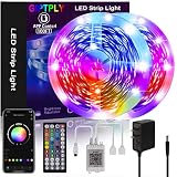 GIPTPLY Led Strip Lights 100ft,Led Lights for Bedroom,Music Sync Color Changing Led Lights with APP