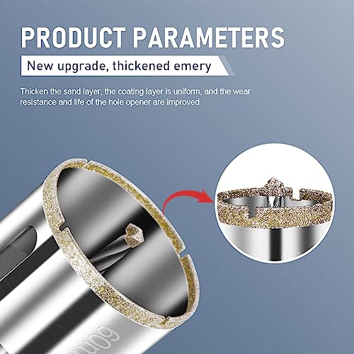 flintronic wiertło diamentowe z centralnym ostrzem prowadzącym, z diamentową powłoką, otwornica diamentowa do cięcia szkła/płytek ceramicznych/marmuru, 60 mm