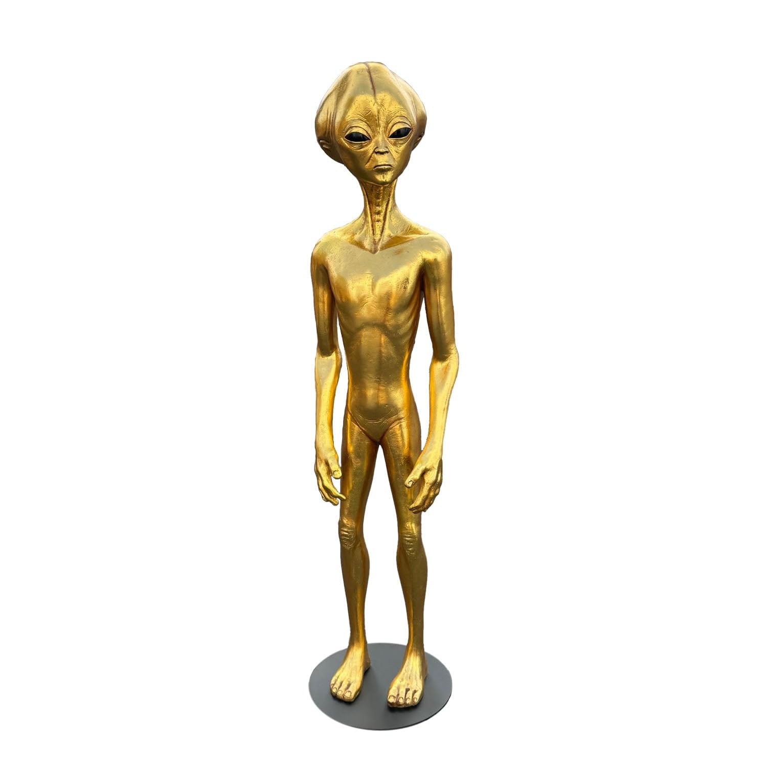 Gold Alien Roswell Life Size Statue Space Theme Display Prop Decor