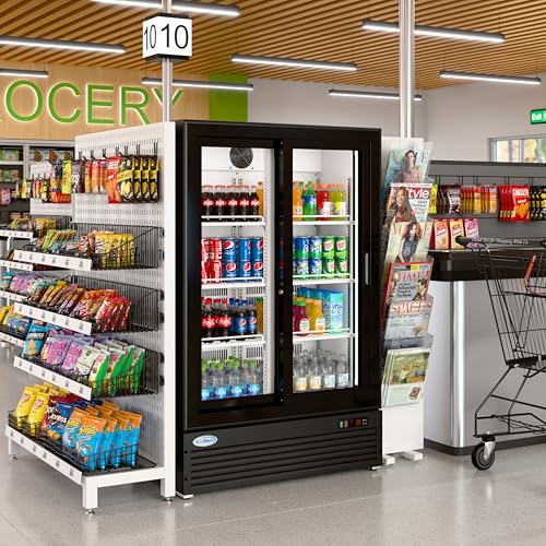 Image of KoolMore 35 in. Retail Display Refrigerator, 10 Cu. Ft. Low Height Merchandiser Cooler, Aisle End Grab-and-Go Beverage Display Fridge for Convenience Stores, Supermarkets & Checkout, Black