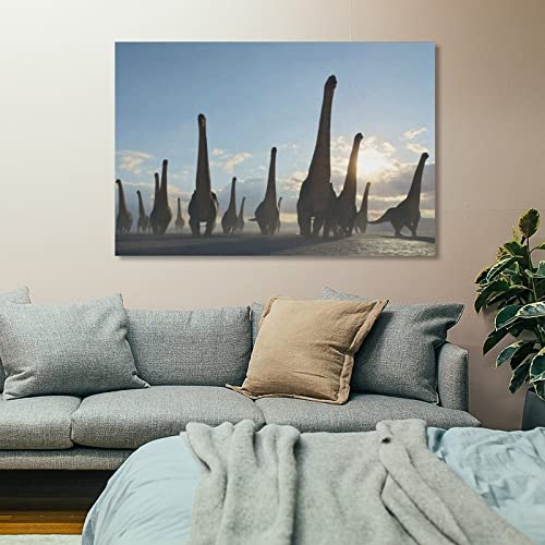 Posters Prehistoric Planet Poster Dinosaur Poster Boys Room Aesthetics Poster Canvas Wall Art For Living Room Bedroom Office Kitchen Decor 24X36Inch(60X90Cm) Frame-Style #TOP6